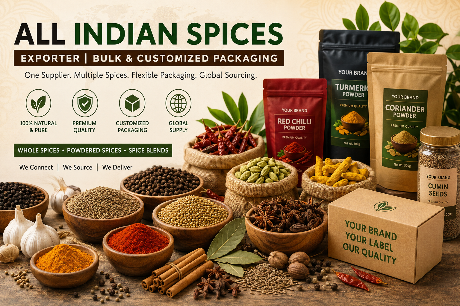 Premium Indian Spices from India: All Spices, Quality & Customized Packaging